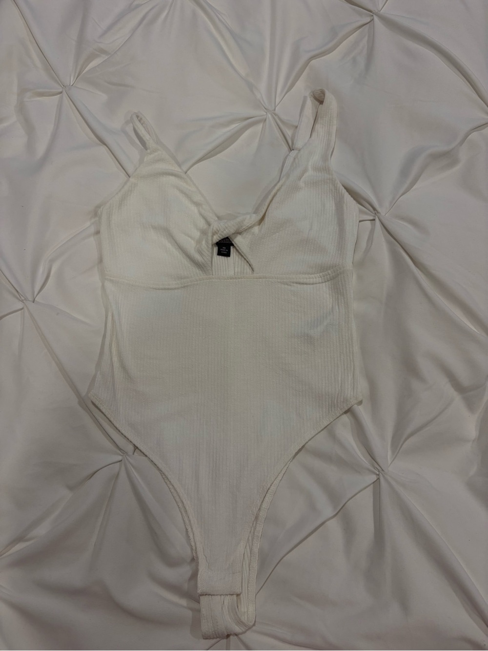 Ribbed White Bodysuit Women’s Size XS